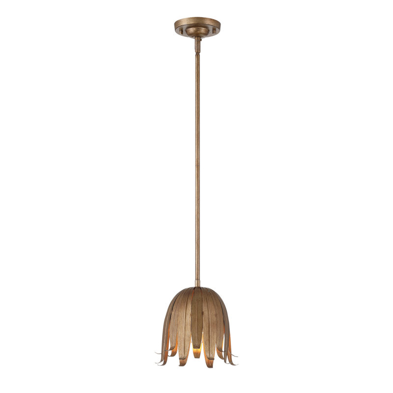 Luminaire suspendu simple 1 lumière Ruels Rounak, Bronze antique