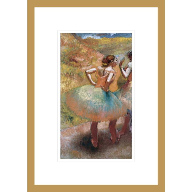Deux danseuses en jupes vertes par Edgar Degas, impression giclée encadrée, H 16,75 po x l 11,99 po