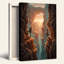 Art mural sur toile, "Climbers Spanning Canyon Arch at Sunset"-132892216