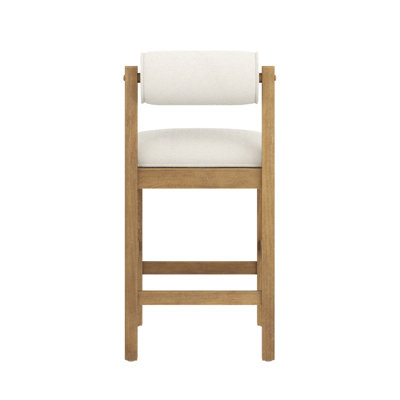 Tabouret à hauteur de comptoir rembourré crème avec dossier à traversin, paquet de 4