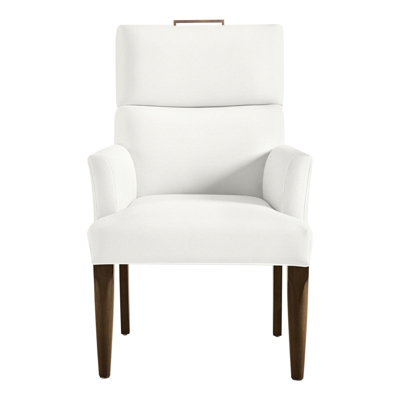 Thom Filicia Home Fabric Tight Back Arm Chair, Kempsey Sheepskin, Havana