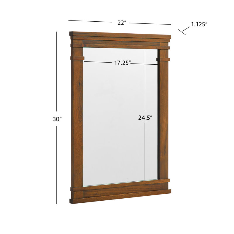 Lankford Wood Mirror, 22 x 1.25 x 30, Walnut