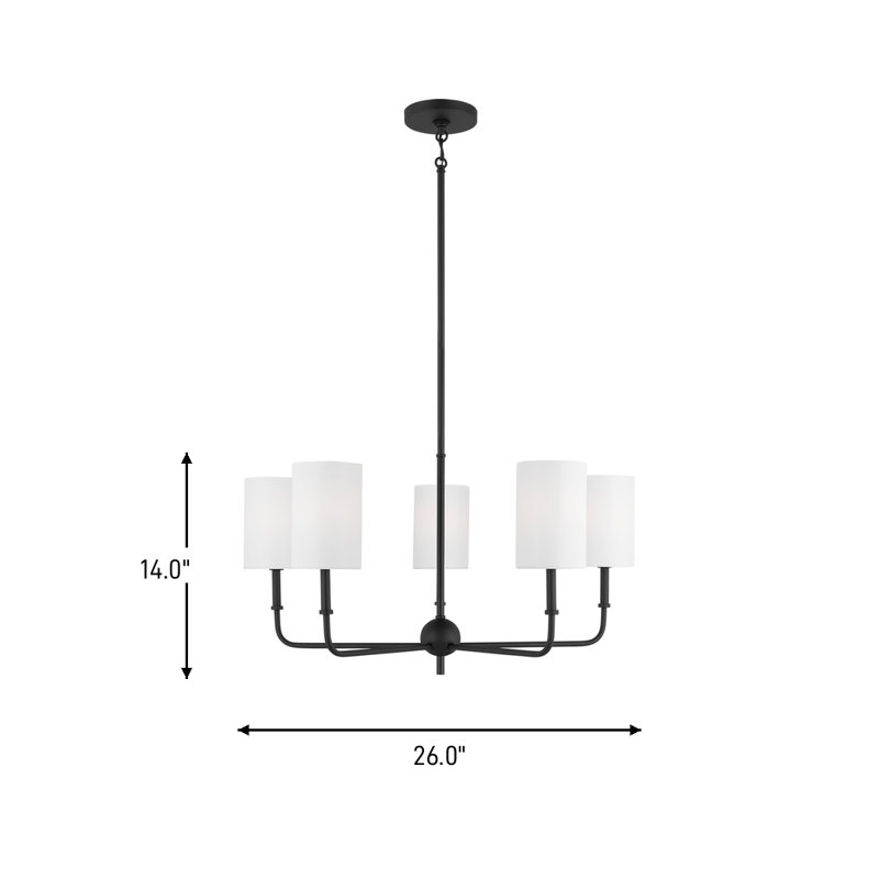 Rowley 5-Light Chandelier, Midnight Black