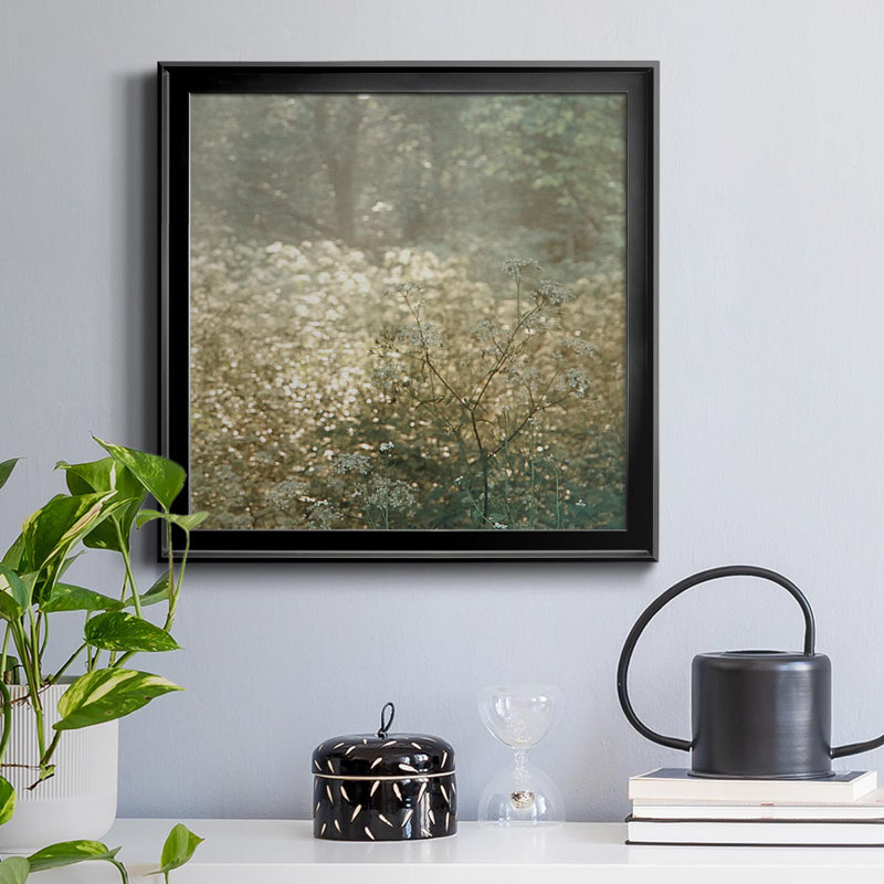 «Foret De Tenom», peinture sur toile encadrée, H 26,5 po x l 26,5 po x P 1,5 po, Cadre noir