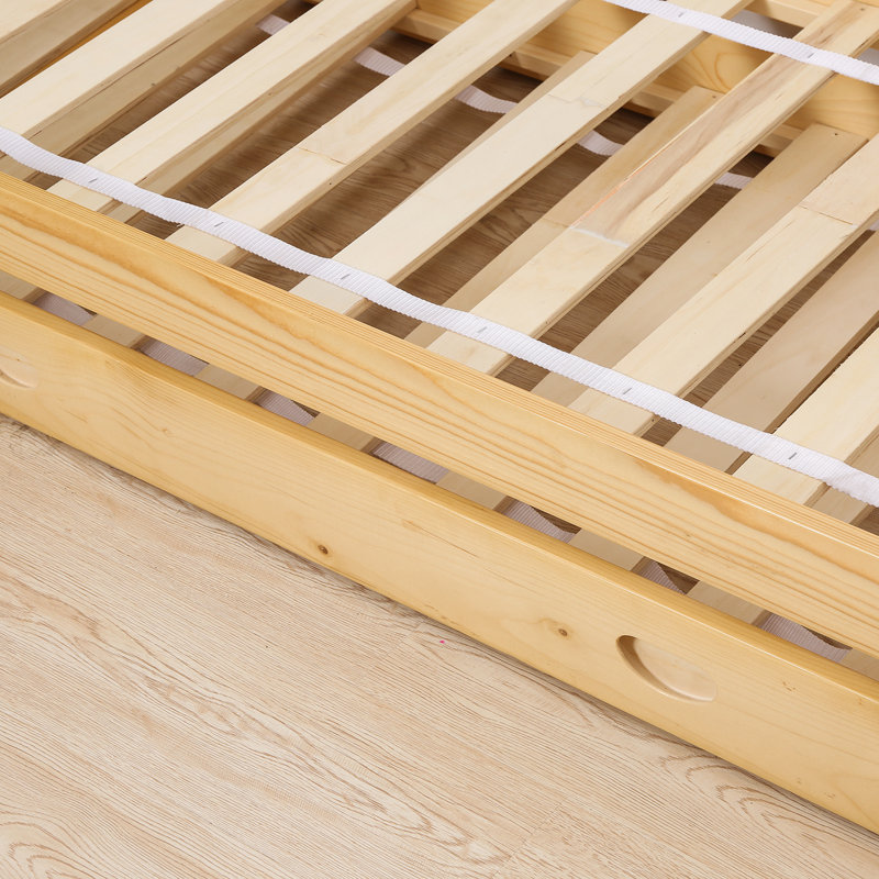 Lit mezzanine double en bois massif Rosharon par Isabelle & Max, Simple