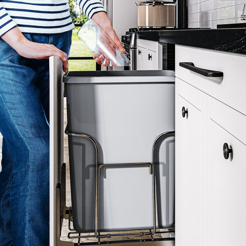 Resin Touch Top Pull Out Trash Can - 30 Gallons