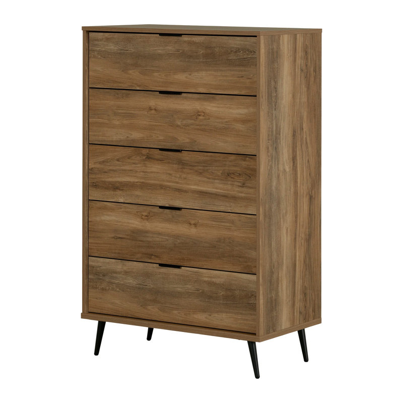 Commode 5 tiroirs Oxford, Mangue naturelle