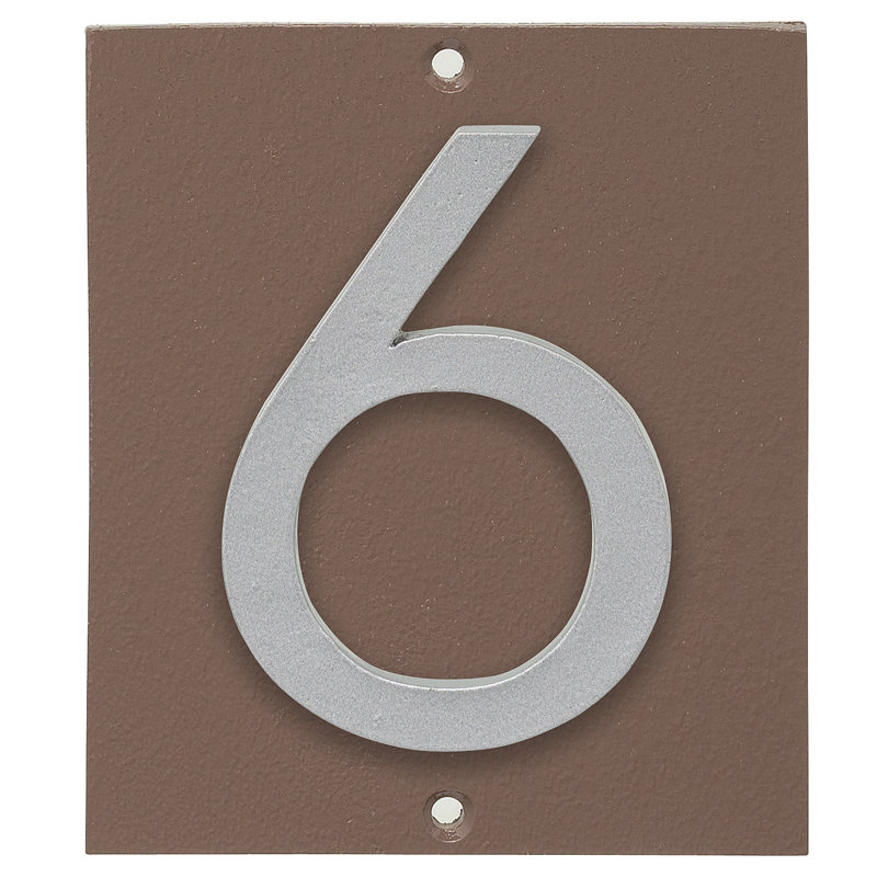Plaque d’adresse murale sur 1 ligne flottante, Sable, Argent, Oui