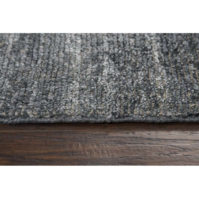 Tapis denim foncé tissé à la main Jefferson, Rectangle 5 pi x 8 pi