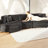 129-inch Curved 3-Seater Sectional Sofa with Plush Chenille Upholstery, 7.5-Inth Thick Pocket Spring Cushions & Two Throw Pillows, Modern Curved Design for Living Room-1857889681