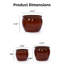 Ensemble de 3 pots à fleurs en céramique fabriqués à la main avec trous de drainage, ensemble de pots de fleurs rouge rouille respirant 15/12/9 pouces pour l'intérieur et l'extérieur