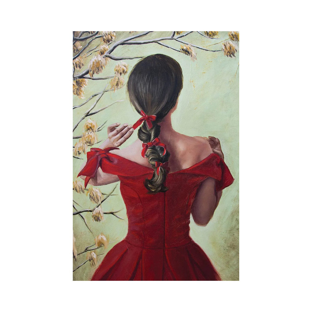 Woman In Red von Inna Medvedeva - No Frame Gallery-Wrapped Canvas Giclée on Canvas