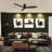 60"  3-Blade Flush Mounted Black Ceiling Fan with Remote Control, without Light-2135301076