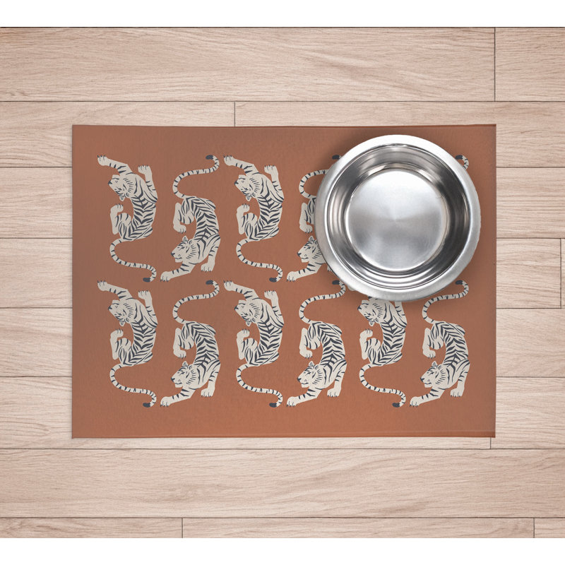 Hey Tiger Pet Placemat, Terracotta, 0.08" H x 24" W x 36" D