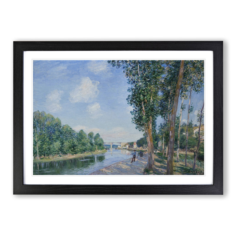 June Sunshine by Alfred Sisley - Picture Frame Painting, Black Framed, 36cm H x 48cm W x 2cm D