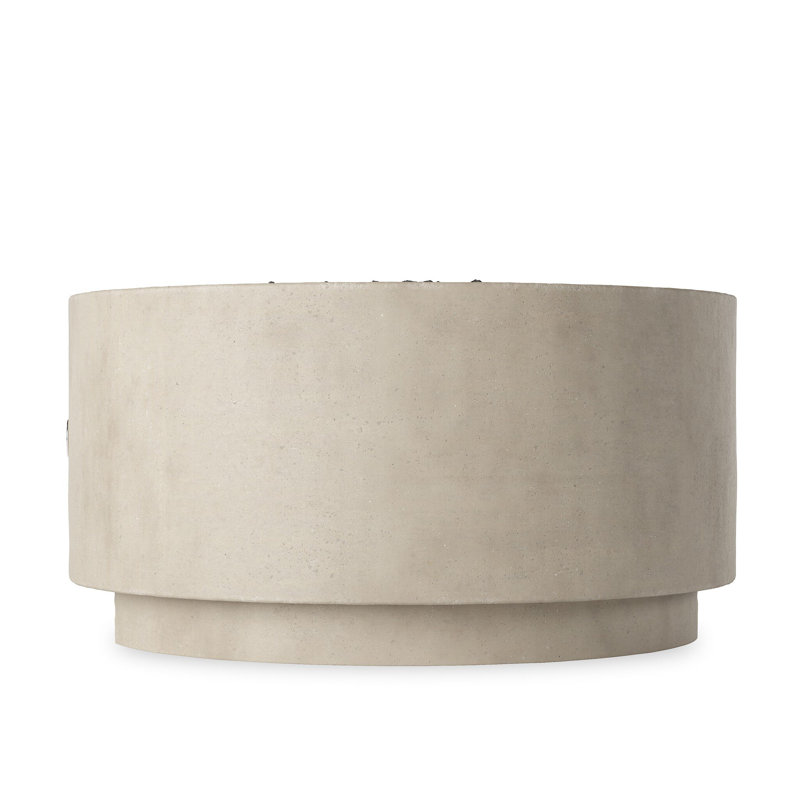 Damian 16.5" H x 35.5" W Concrete Outdoor Fire Pit Table, Natural Gas, Natural Concrete
