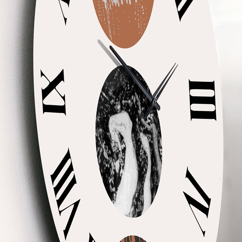 Rétro formes abstraites Suns and Moons - horloge murale moderne, Moyen