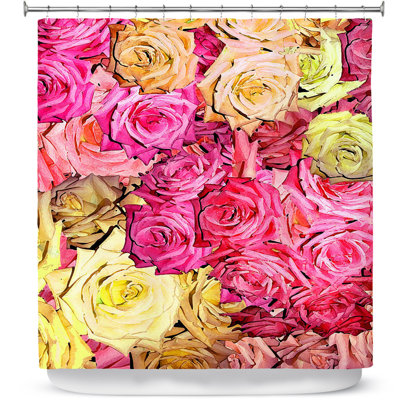 Rideau de douche simple roses lavande