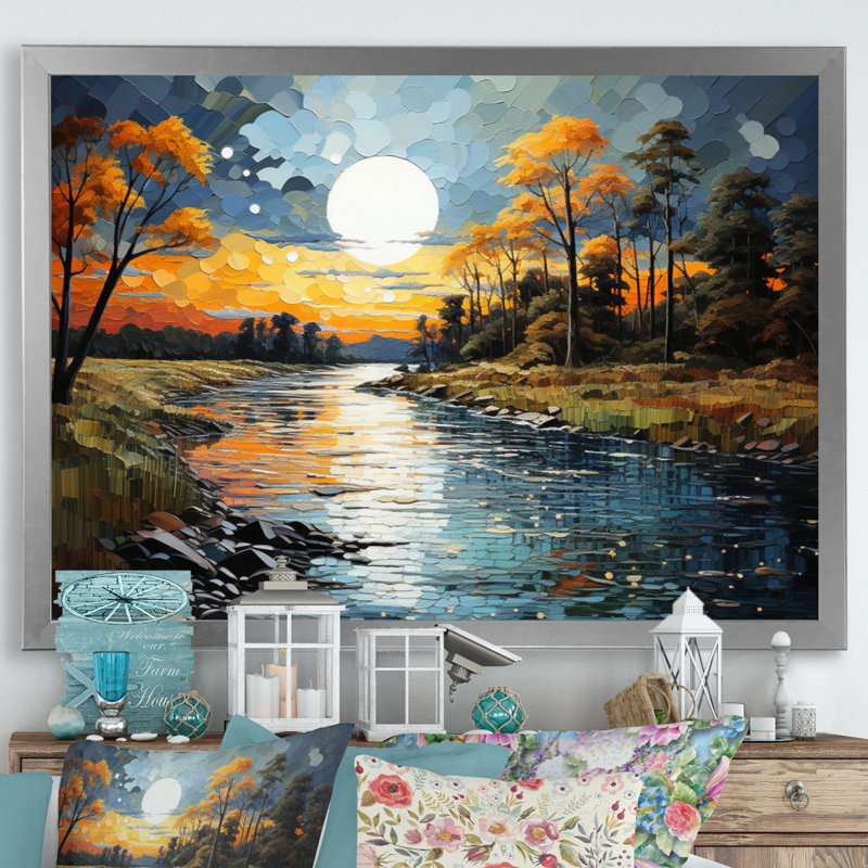 Orange River Silvery Waters I - Landscapes Canvas Art Print, H 34 po x l 44 po x P 1,5 po, Cadre photo argenté