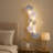 French Luxury Floral Wall Sconce With Glass Petals, Includes 4 G9 Tri-color Bulbs
