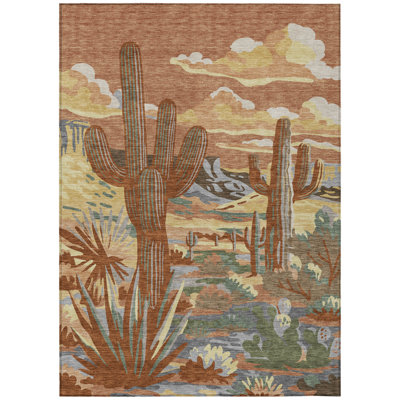 Machine Washable Indoor/Outdoor Chantille ACN2496 Americana Rug