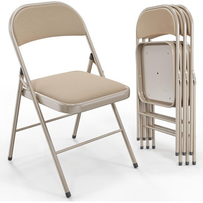 Ensemble de 4 chaises de réception rembourrées bronze