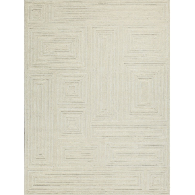 Teton Handmade New Zealand Wool Beige/Ivory Area Rug