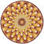 Tapis rond rouille touffeté à la main à motif floral rouille / or-1077384703