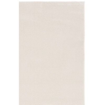 Tapis ivoire en polyester tissé à la main Anabeatriz