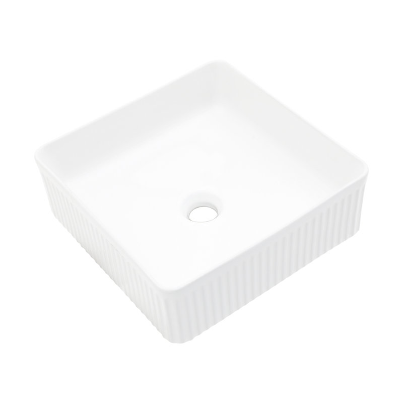 Lavabo vasque contemporain en céramique résistant aux taches pour salle de bain