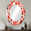 Motif à pois rouge et blanc - grand miroir mural à pois, miroir décoratif rouge, impression d'art en métal-122498680-122498683