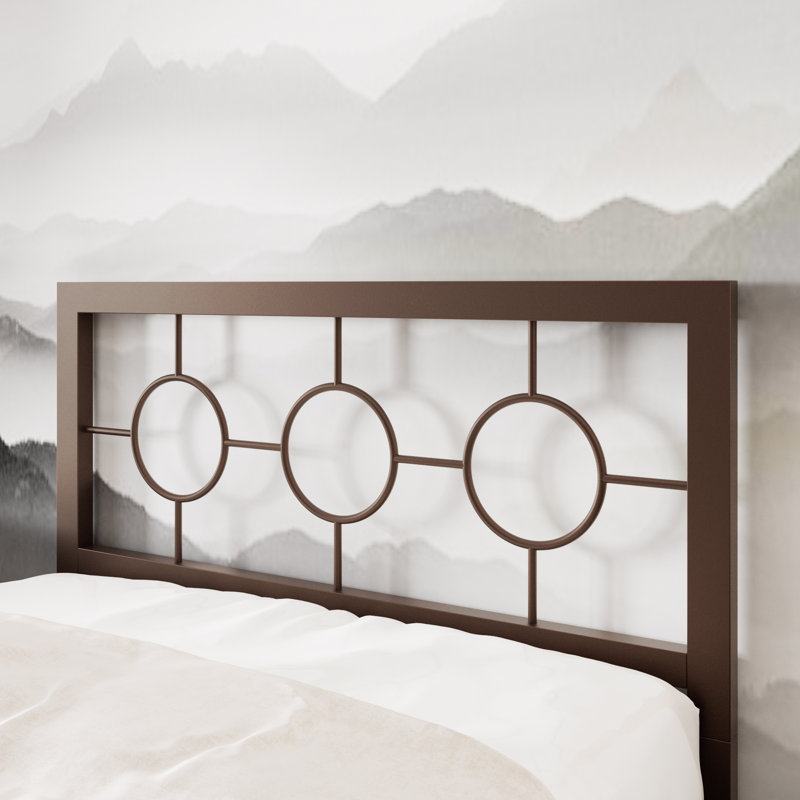 Lit plateforme en métal Avren, Simple, Marron