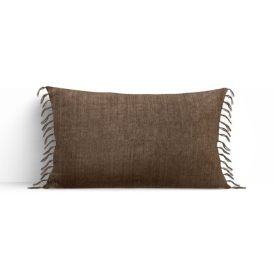 Sharron Tassels Linen Lumbar Throw Pillow