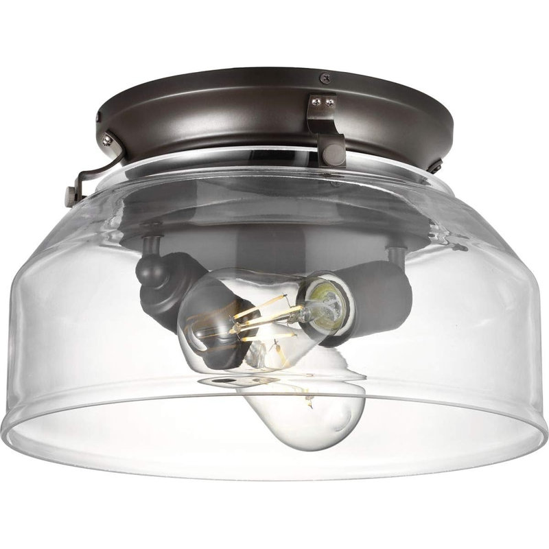 «Ensemble d'éclairage en verre transparent de la collection Springer Progress Lighting - Élégance bronze architectural»
