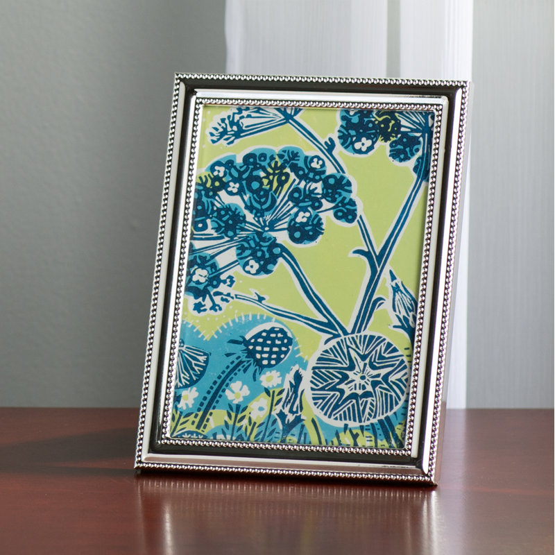 Alfrida Silver Metal Beaded Picture Frame, 5" x 7"
