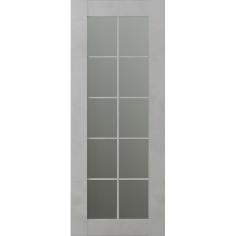 Dalle de porte standard préfinie en bois massif et en verre 10 Lite Avon, 29,75 po x 79,38 po, Chêne Veralinga