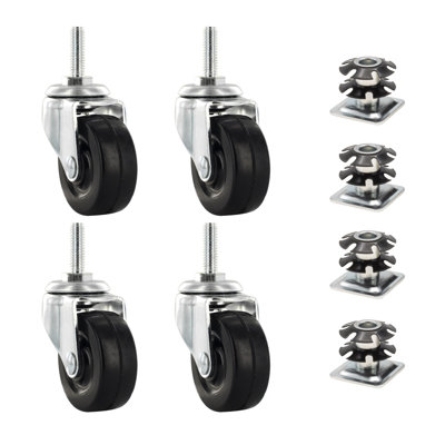 1-1/8in. Square Metal Double Star Caster Insert Without Brakes
