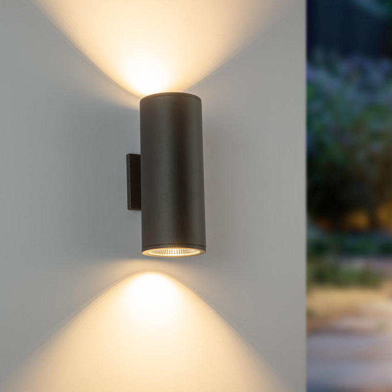 Nordic Glass 2 - Light LED Flush Mounted Sconce, 12" H x 5" W x 5.75" D, Black, 30 W