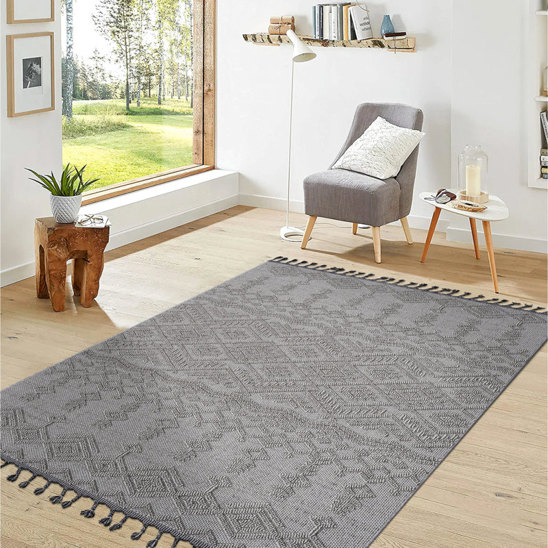 8x10 Area Rug In White/white - Beautiful Design, Stain , Non-shedding, Ideal For Homes With Pets And Adds Elegance To Any Room, Pet-,
