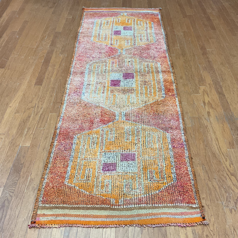  Handmade Turkish Oushak Wool Runner