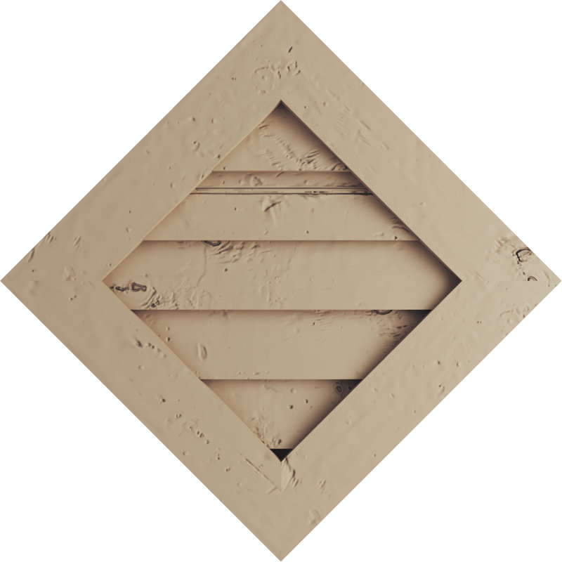 Évent à pignon Timberthane Diamond, H 1 po x l 27 po x L 27 po, Pin noueux