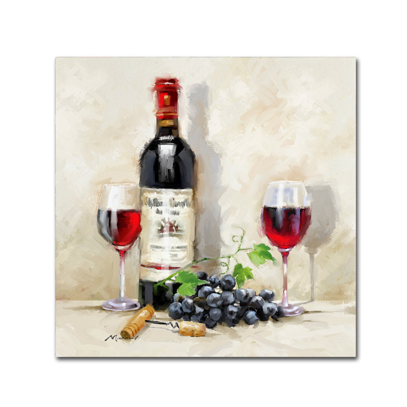 Armand 'Red Wine' Print on Canvas, 35" H x 35" W x 2" D