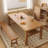 Modern Burlywood Rectangular Solid Wood Dining Table-705725229