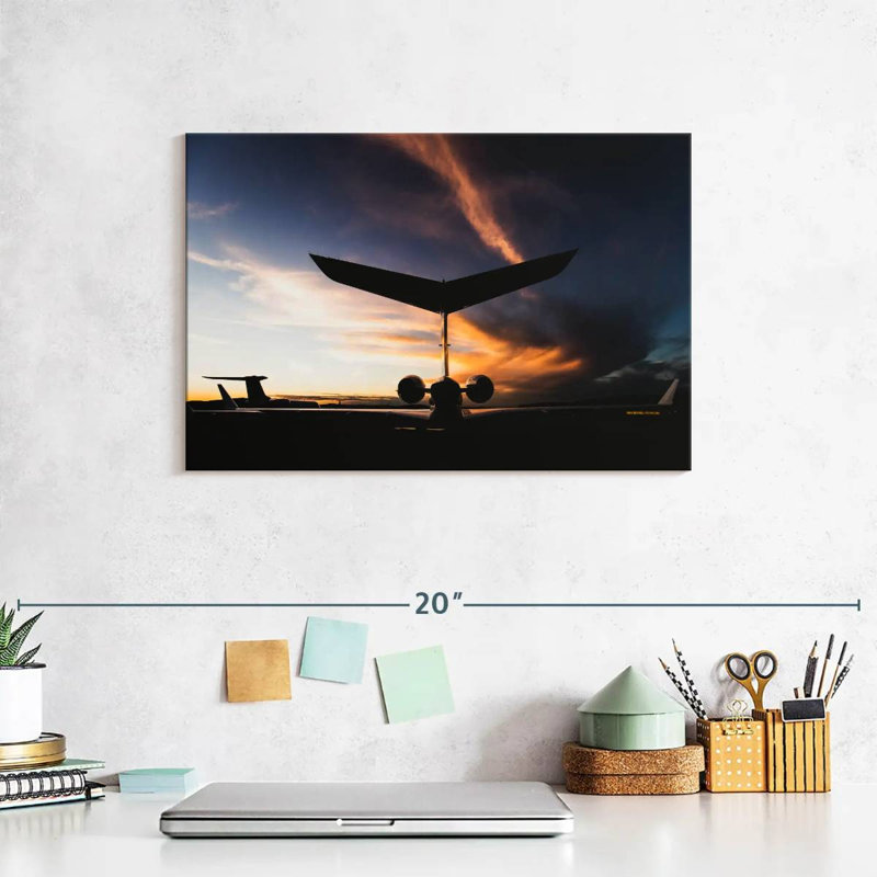 Mehar Private Jet Silhouette, 8" H x 12" W