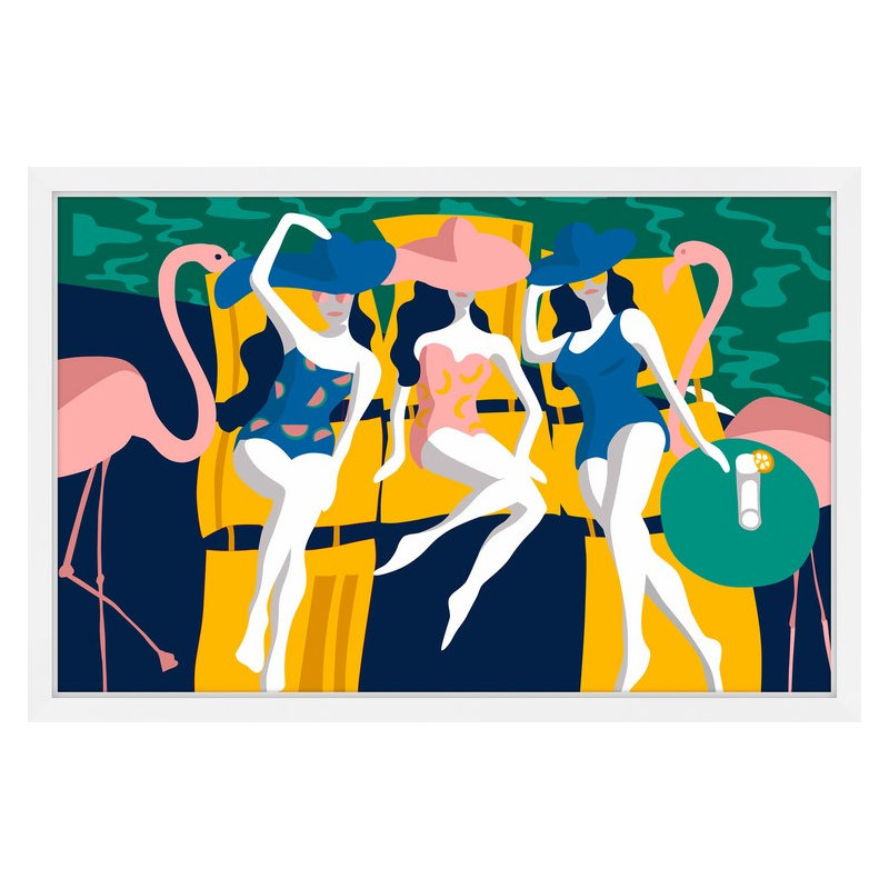 « nageed party », reproduction d’impression encadrée, H 8 po x l 12 po x P 1,5 po