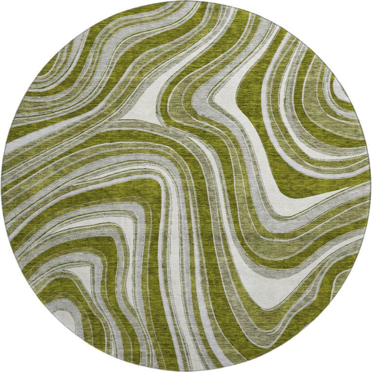 Premium Machine Washable Prisco Olive Rug
