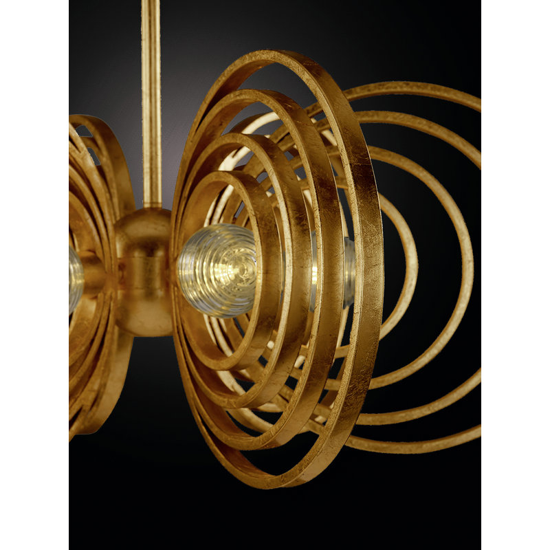 Frequency 7 - Light Glass LED Chandelier, Gold, 9 lights