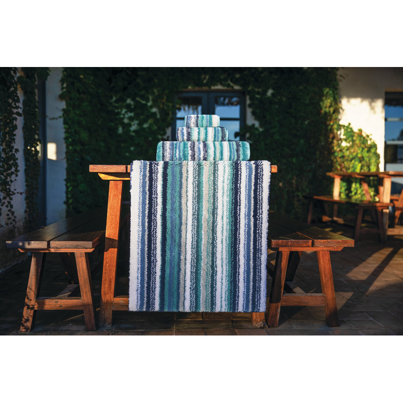 Venice Striped Bath Rug, 24'' W x 39'' L, Baltic
