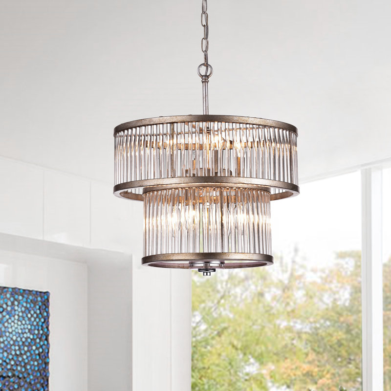 Bria 8 - Light Dimmable Tiered Chandelier