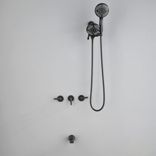 CUTER, Round 200mm Rainfall 2-in-1 Shower Rail Set with Handheld Spray, 3  Colours